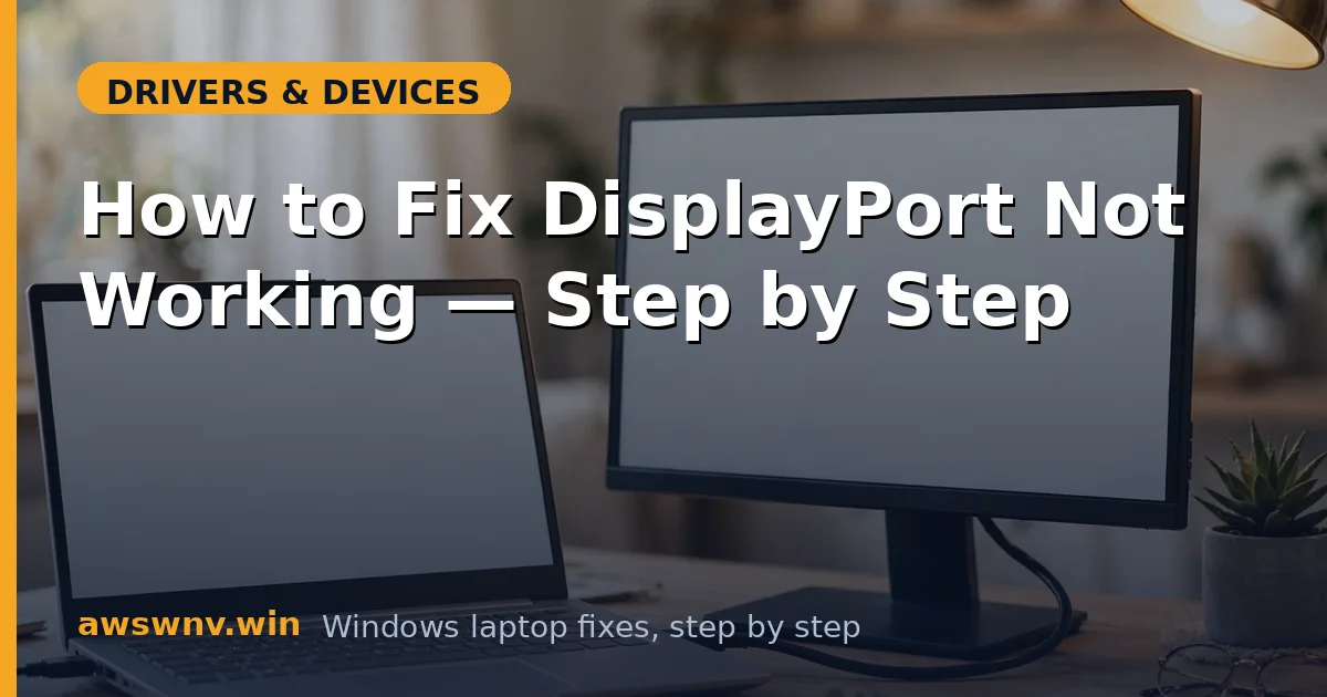 How to Fix DisplayPort Not Working — Step by Step