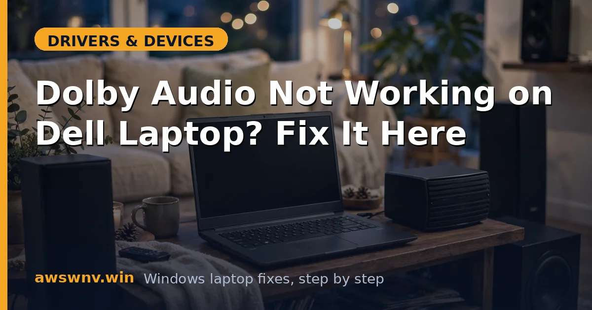 Dolby Audio Not Working on Dell Laptop? Fix It Here