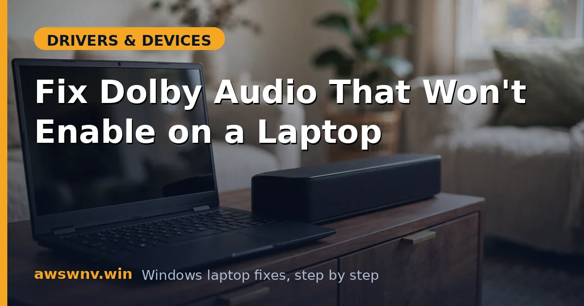 Fix Dolby Audio That Won't Enable on a Laptop