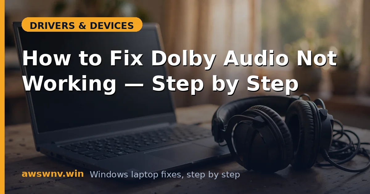 How to Fix Dolby Audio Not Working — Step by Step