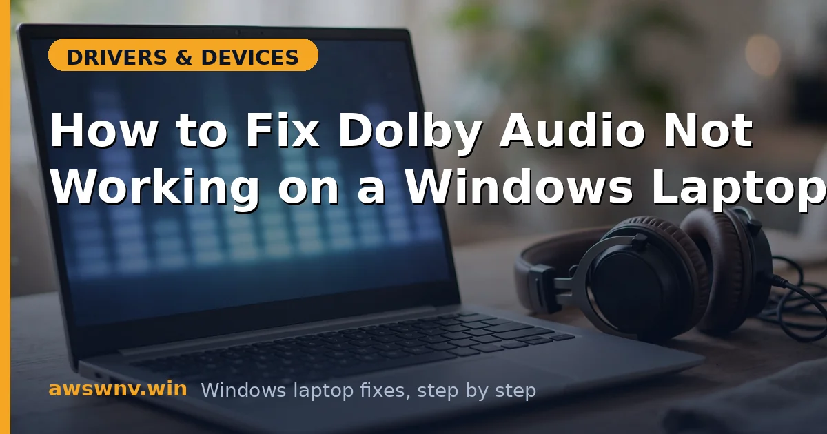How to Fix Dolby Audio Not Working on a Windows Laptop