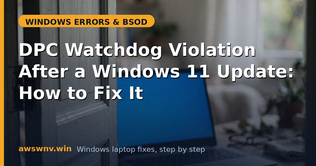 DPC Watchdog Violation After a Windows 11 Update: How to Fix It