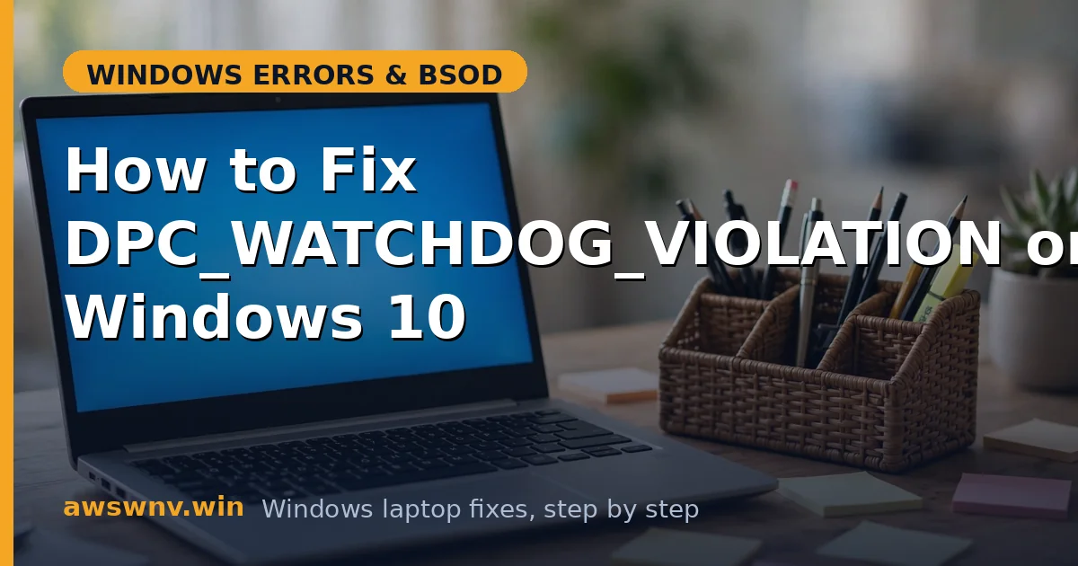 How to Fix DPC_WATCHDOG_VIOLATION on Windows 10