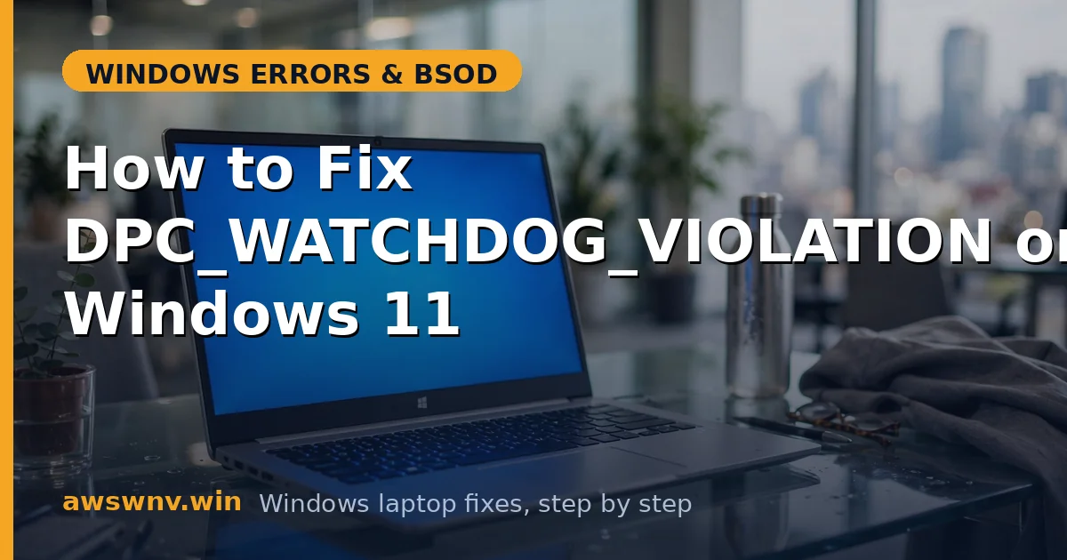 How to Fix DPC_WATCHDOG_VIOLATION on Windows 11