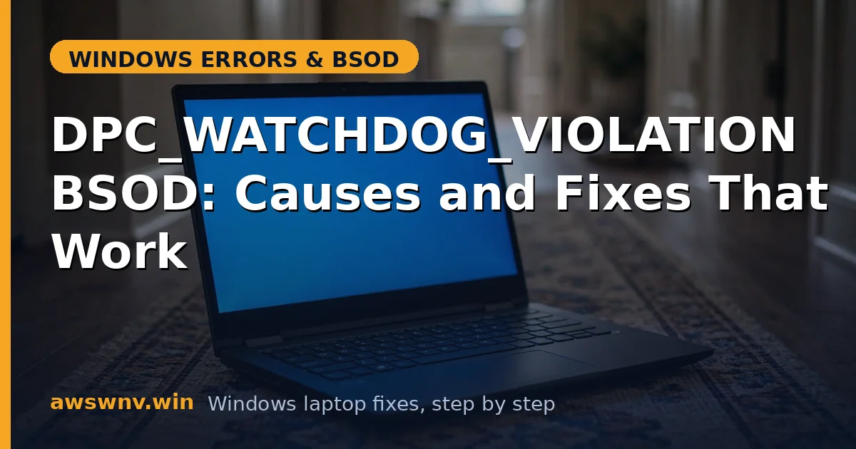 DPC_WATCHDOG_VIOLATION BSOD: Causes and Fixes That Work