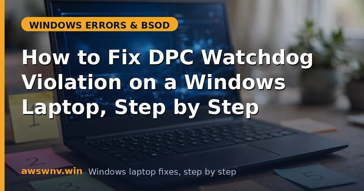 How to Fix DPC Watchdog Violation on a Windows Laptop, Step by Step