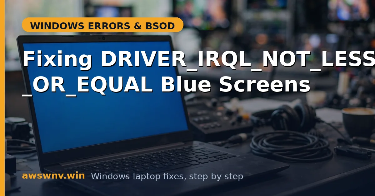 Fixing DRIVER_IRQL_NOT_LESS_OR_EQUAL Blue Screens