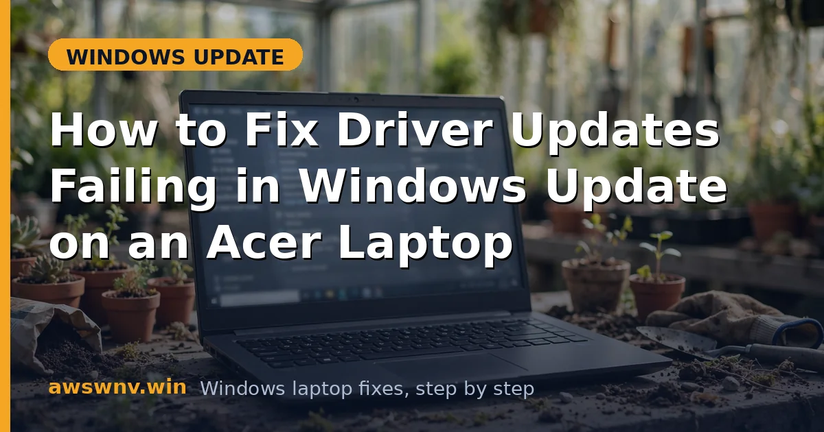 How to Fix Driver Updates Failing in Windows Update on an Acer Laptop