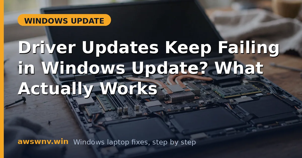 Driver Updates Keep Failing in Windows Update? What Actually Works