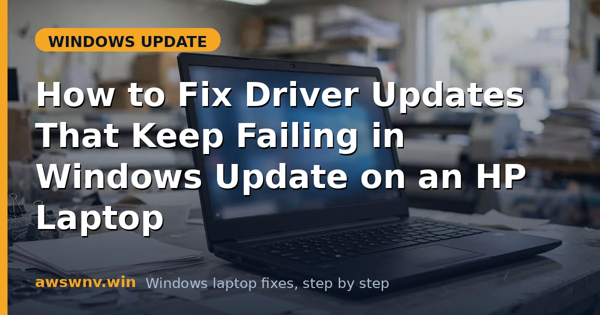 How to Fix Driver Updates That Keep Failing in Windows Update on an HP Laptop