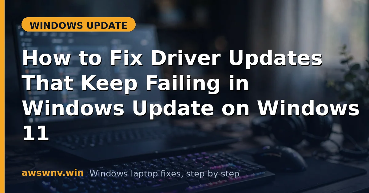 How to Fix Driver Updates That Keep Failing in Windows Update on Windows 11