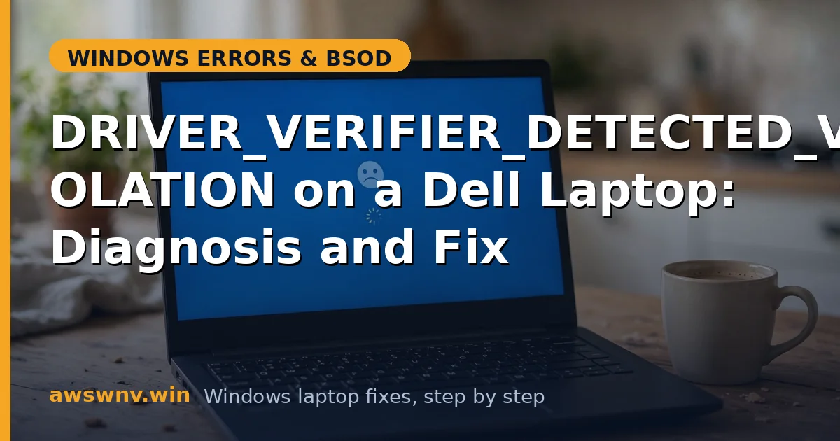 DRIVER_VERIFIER_DETECTED_VIOLATION on a Dell Laptop: Diagnosis and Fix