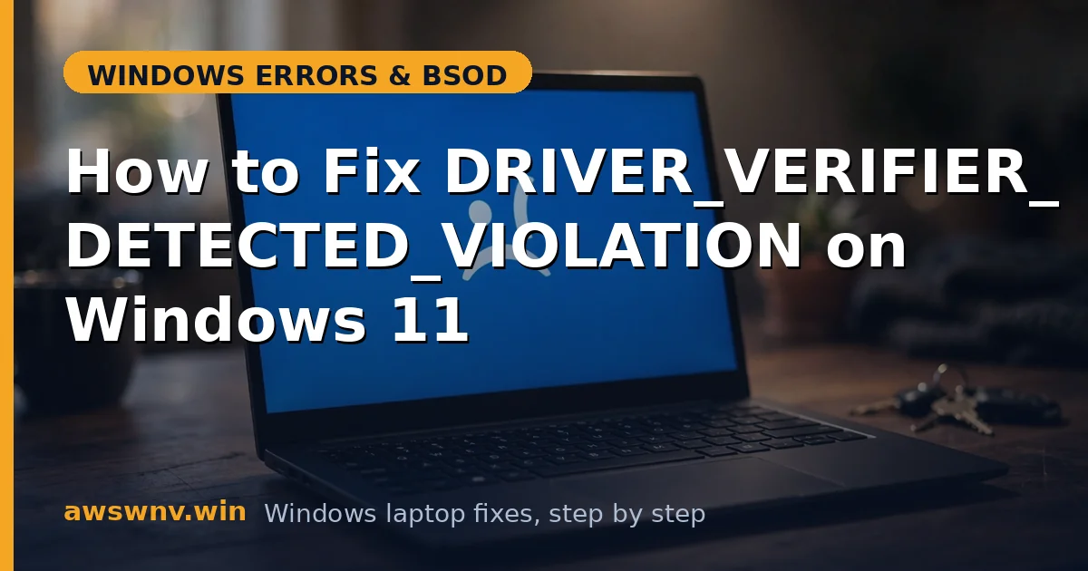 How to Fix DRIVER_VERIFIER_DETECTED_VIOLATION on Windows 11