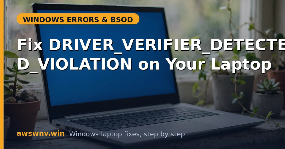 Fix DRIVER_VERIFIER_DETECTED_VIOLATION on Your Laptop