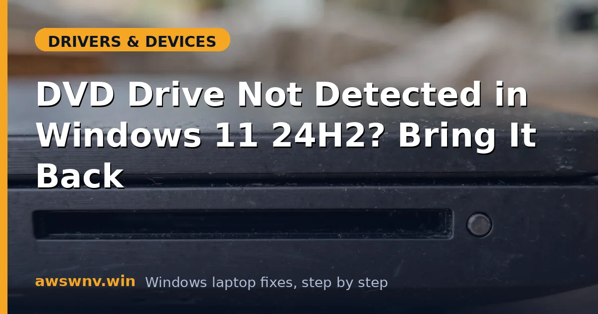 DVD Drive Not Detected in Windows 11 24H2? Bring It Back