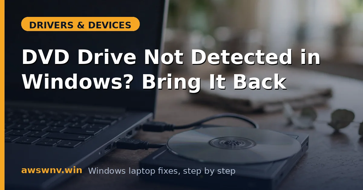 DVD Drive Not Detected in Windows? Bring It Back