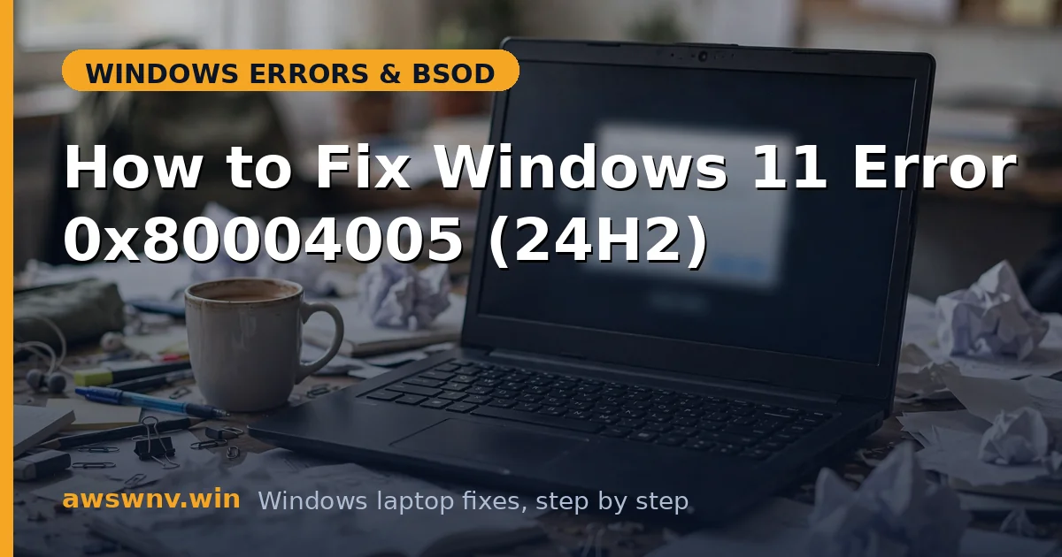 How to Fix Windows 11 Error 0x80004005 (24H2)