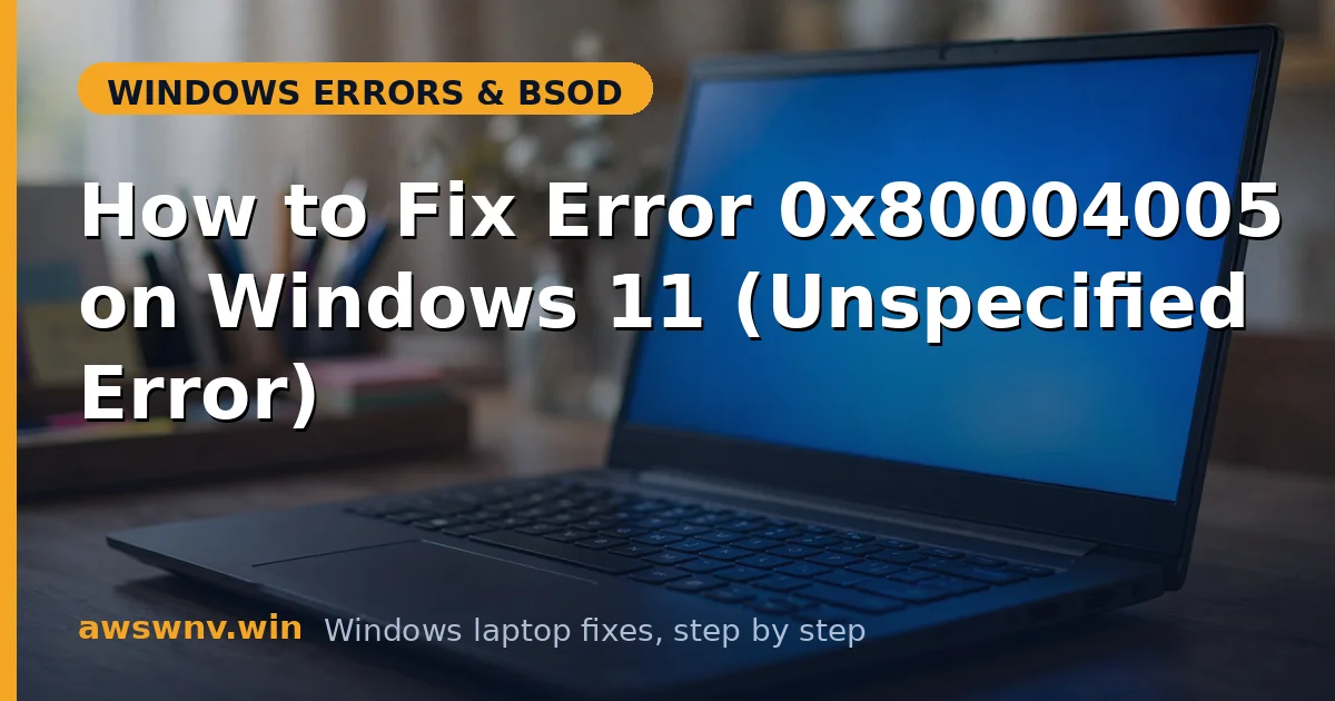 How to Fix Error 0x80004005 on Windows 11 (Unspecified Error)