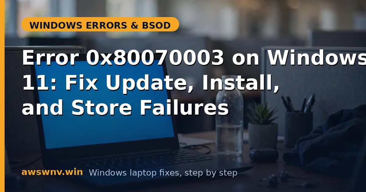 Error 0x80070003 on Windows 11: Fix Update, Install, and Store Failures
