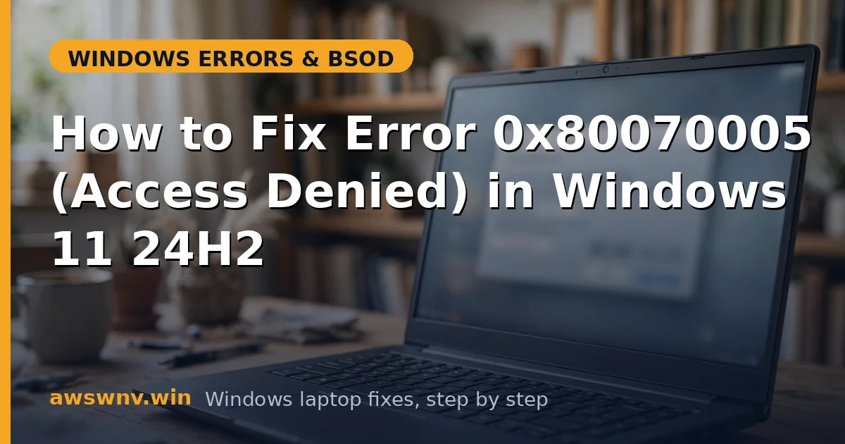 How to Fix Error 0x80070005 (Access Denied) in Windows 11 24H2