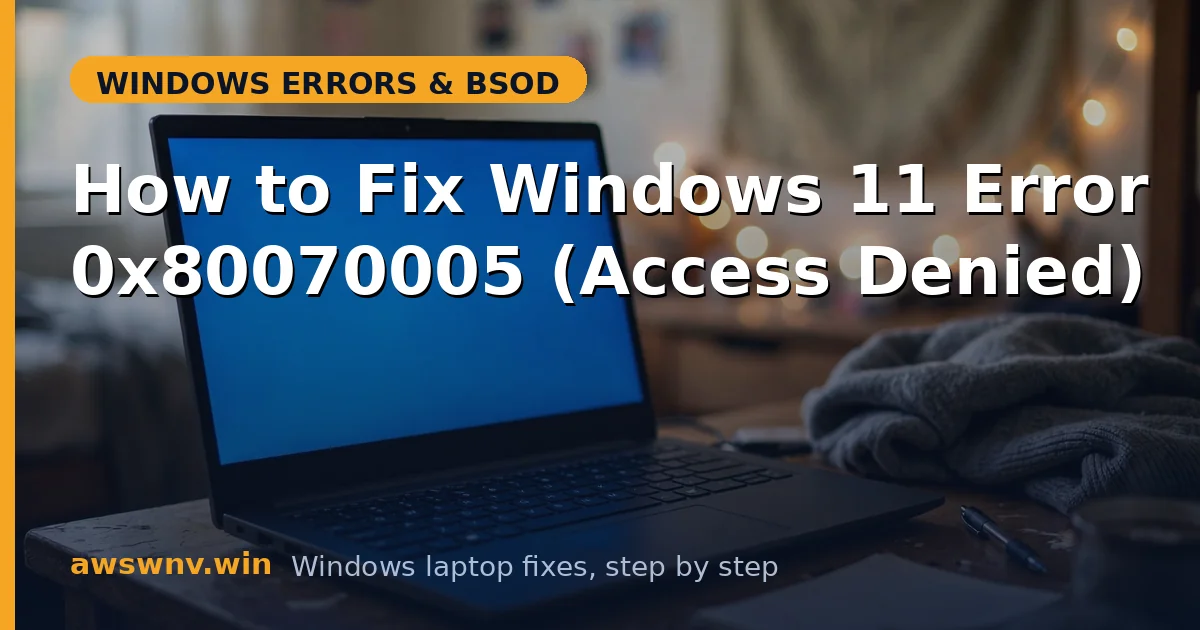 How to Fix Windows 11 Error 0x80070005 (Access Denied)