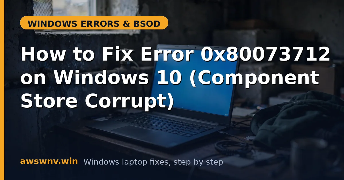 How to Fix Error 0x80073712 on Windows 10 (Component Store Corrupt)