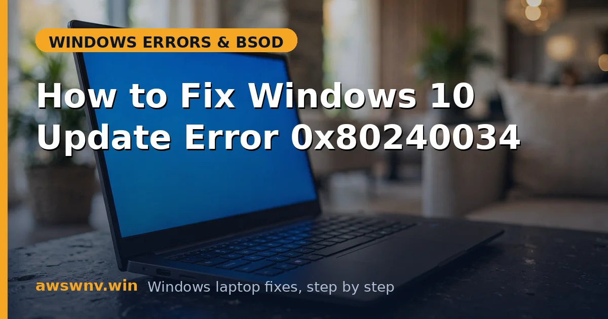 How to Fix Windows 10 Update Error 0x80240034