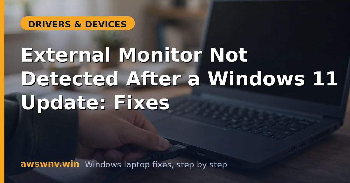 External Monitor Not Detected After a Windows 11 Update: Fixes
