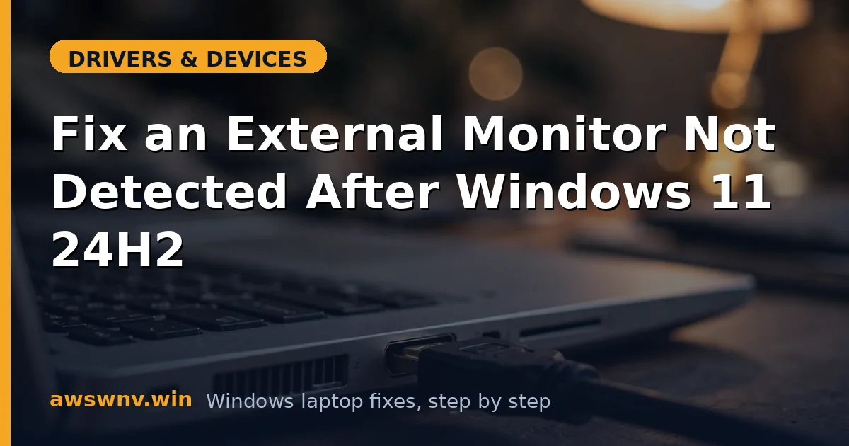 Fix an External Monitor Not Detected After Windows 11 24H2