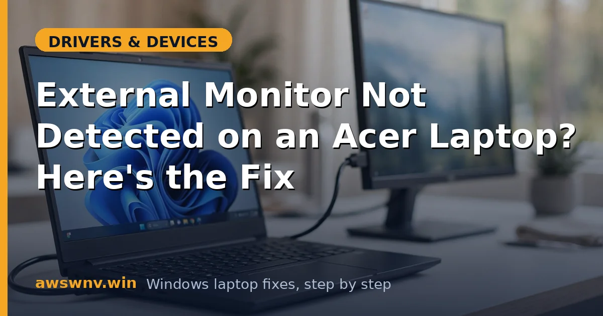 External Monitor Not Detected on an Acer Laptop? Here's the Fix