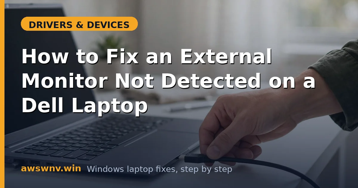How to Fix an External Monitor Not Detected on a Dell Laptop
