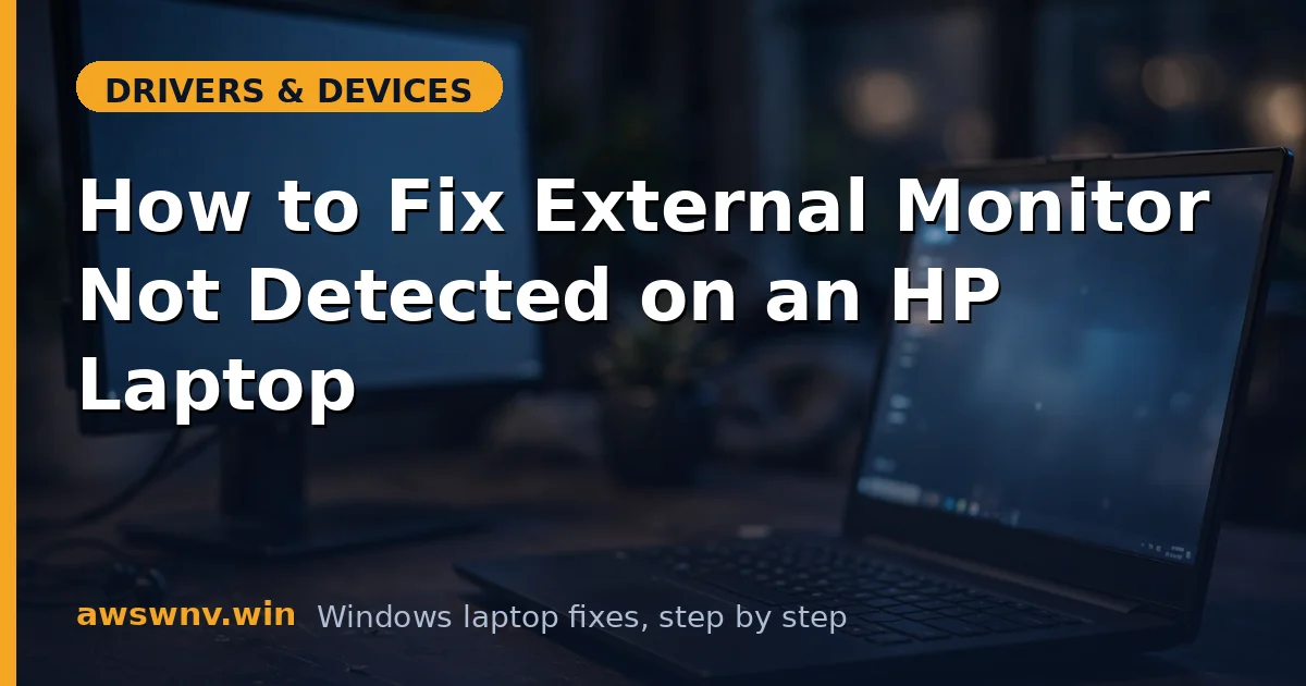 How to Fix External Monitor Not Detected on an HP Laptop