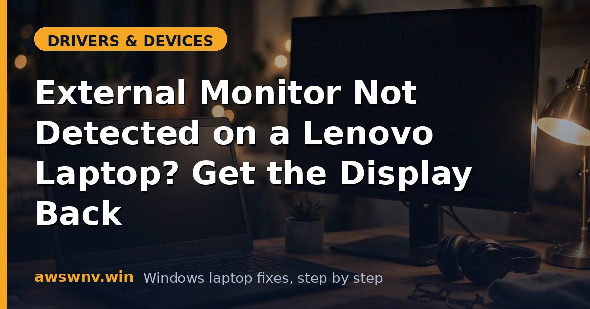 External Monitor Not Detected on a Lenovo Laptop? Get the Display Back