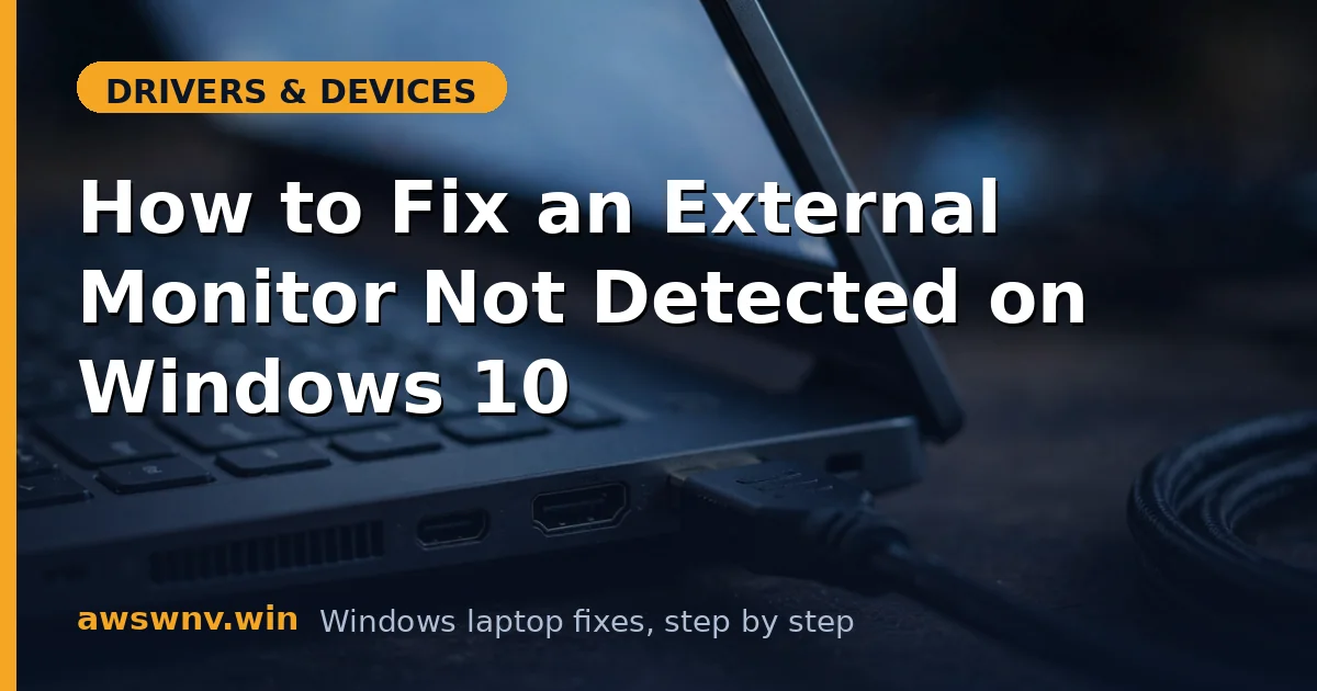How to Fix an External Monitor Not Detected on Windows 10
