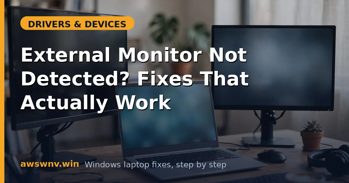External Monitor Not Detected? Fixes That Actually Work