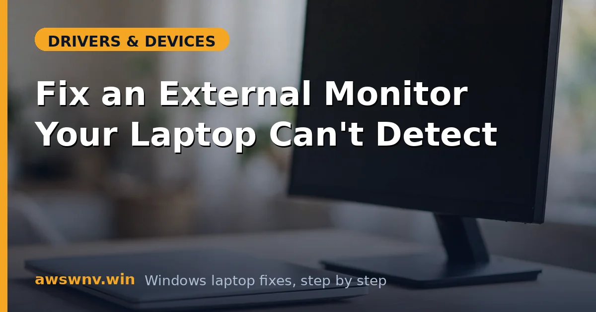 Fix an External Monitor Your Laptop Can't Detect