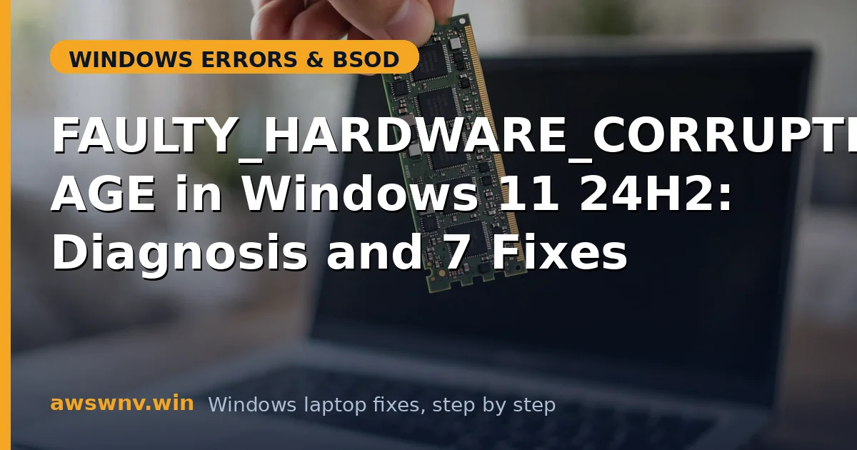 FAULTY_HARDWARE_CORRUPTED_PAGE in Windows 11 24H2: Diagnosis and 7 Fixes