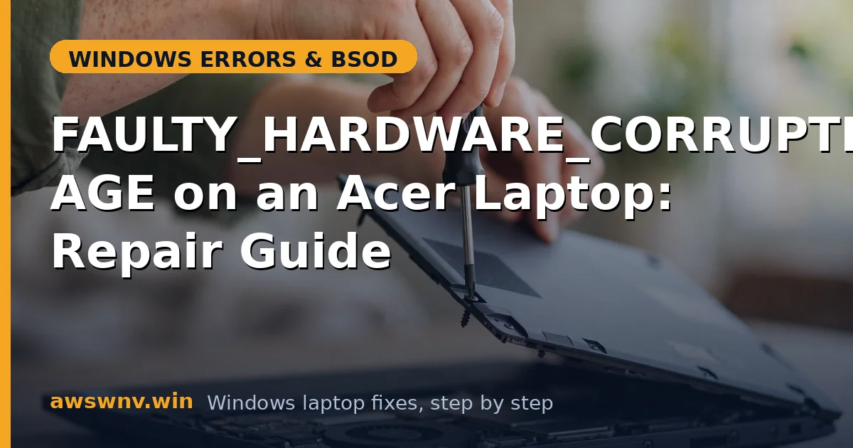 FAULTY_HARDWARE_CORRUPTED_PAGE on an Acer Laptop: Repair Guide