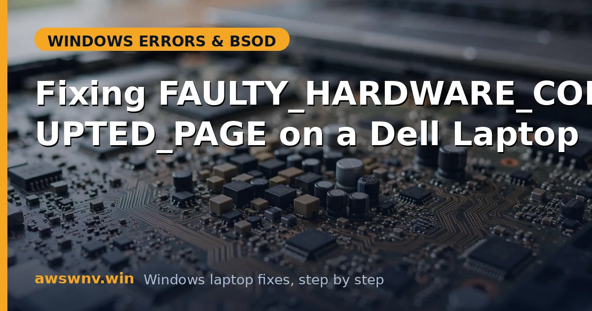 Fixing FAULTY_HARDWARE_CORRUPTED_PAGE on a Dell Laptop