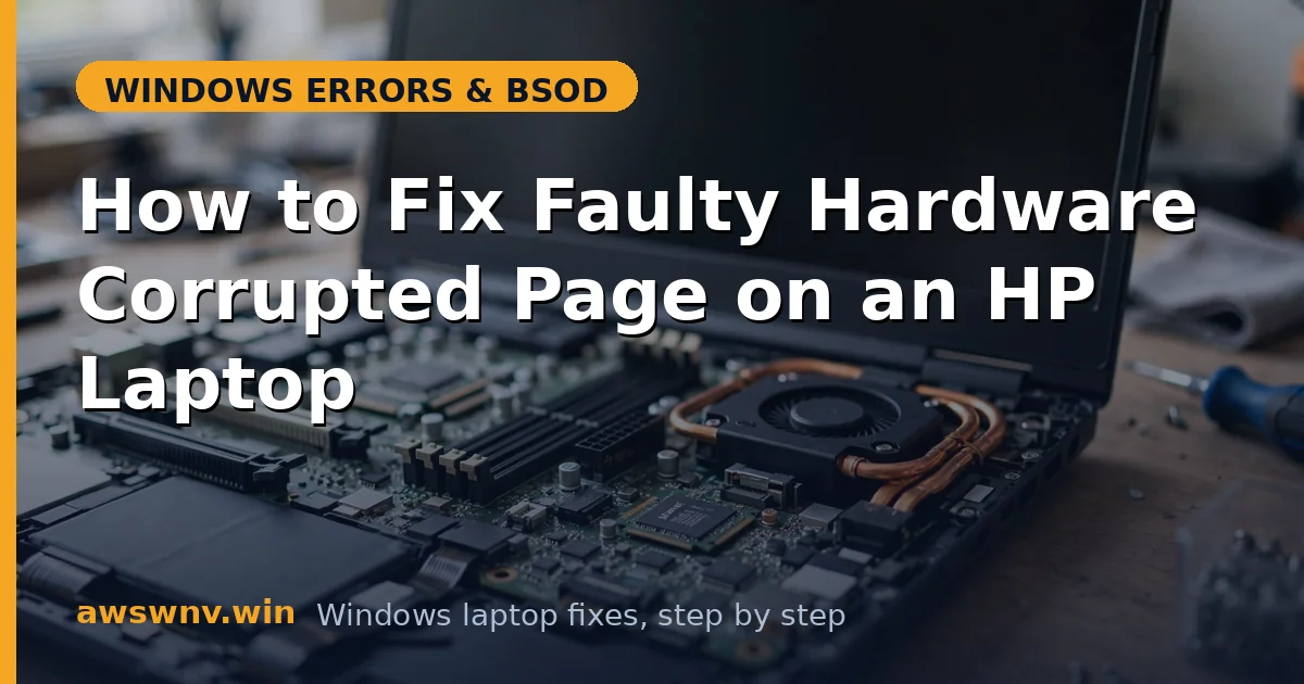 How to Fix Faulty Hardware Corrupted Page on an HP Laptop