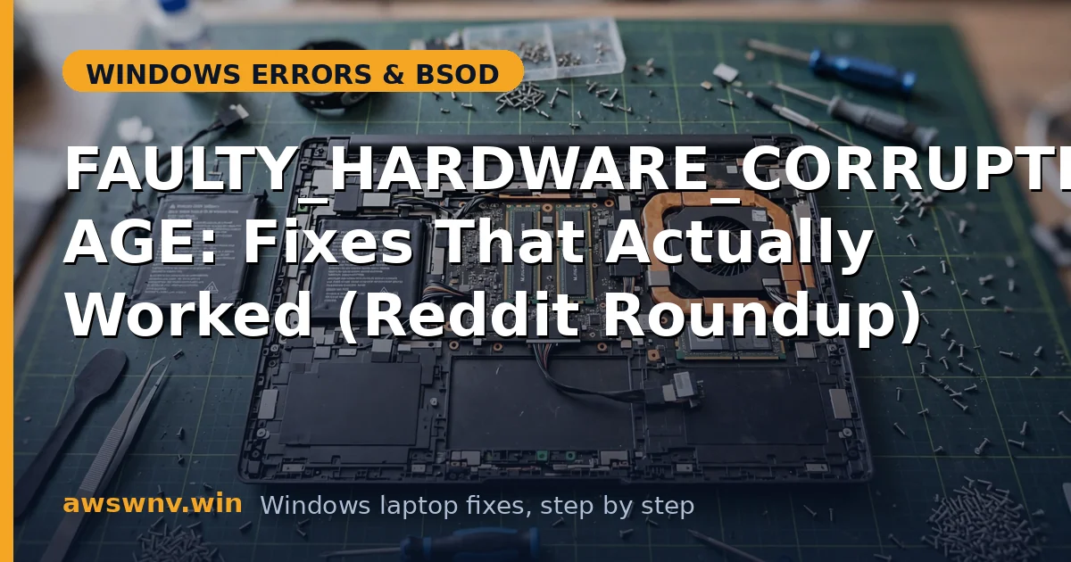 FAULTY_HARDWARE_CORRUPTED_PAGE: Fixes That Actually Worked (Reddit Roundup)