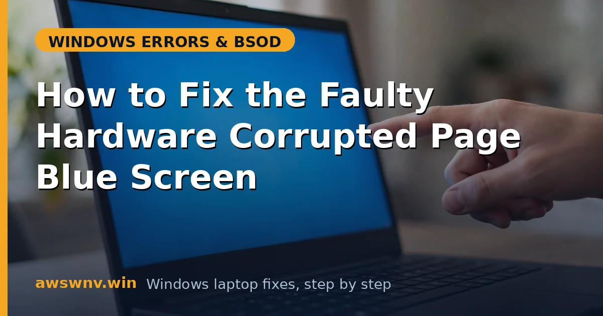 How to Fix the Faulty Hardware Corrupted Page Blue Screen