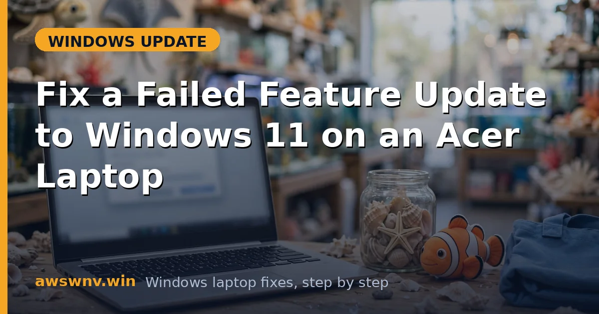 Fix a Failed Feature Update to Windows 11 on an Acer Laptop