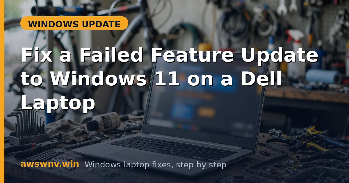 Fix a Failed Feature Update to Windows 11 on a Dell Laptop