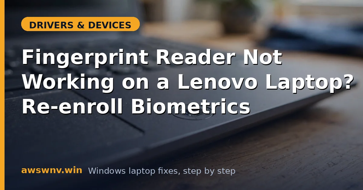 Fingerprint Reader Not Working on a Lenovo Laptop? Re-enroll Biometrics