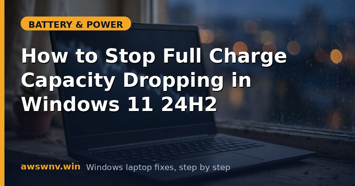 How to Stop Full Charge Capacity Dropping in Windows 11 24H2