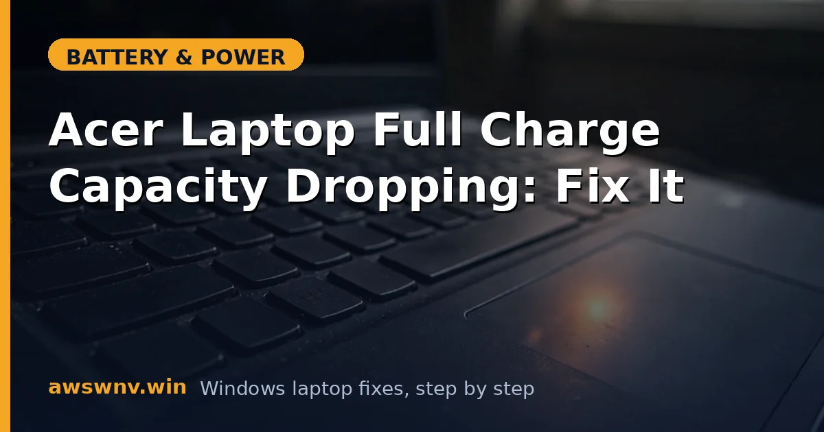 Acer Laptop Full Charge Capacity Dropping: Fix It