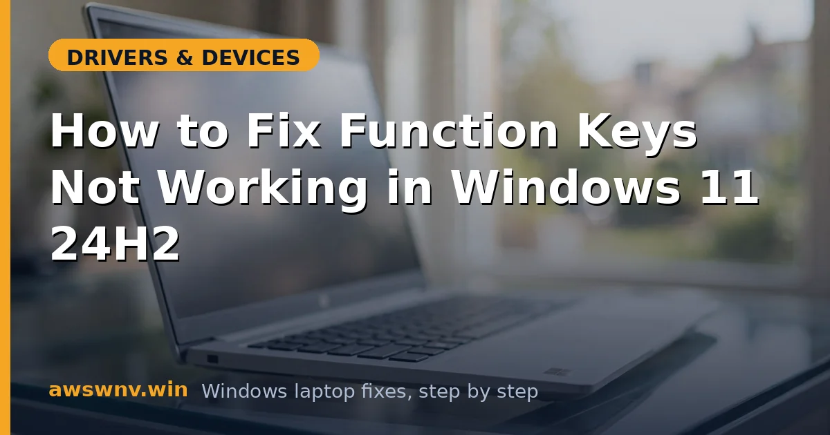 How to Fix Function Keys Not Working in Windows 11 24H2