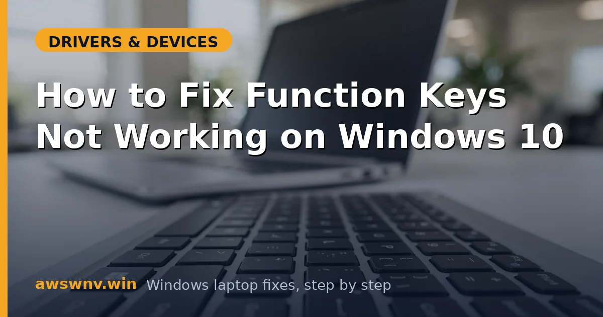 How to Fix Function Keys Not Working on Windows 10