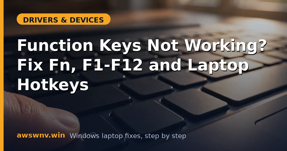Function Keys Not Working? Fix Fn, F1-F12 and Laptop Hotkeys